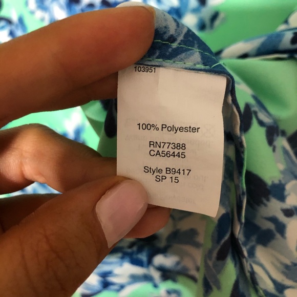 J. Crew Green Blue Floral Printed Drapey Blouse S - Picture 4 of 6